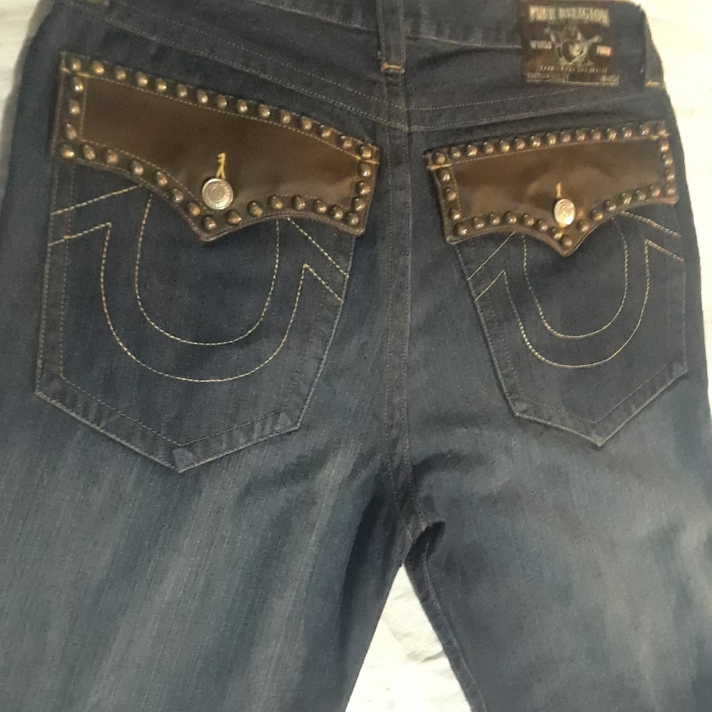 TRUE RELIGION JEANS LEATHER 36